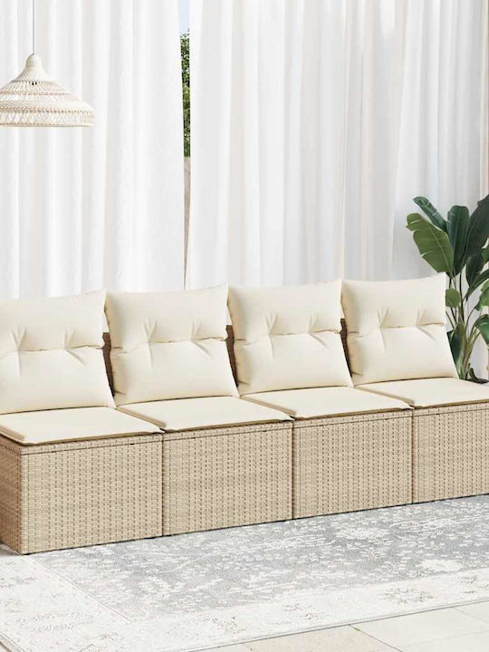 Two-Seater Outdoor Sofa Rattan with Cushions 55x55x69cm