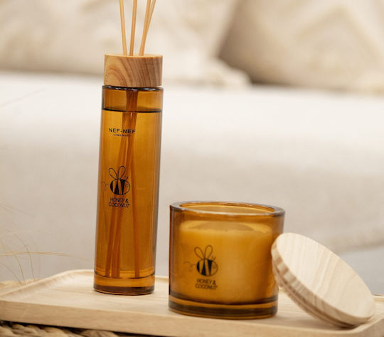 Nef-Nef Homeware Aromatic Candle Honey Coconut in Jar with Coconut Scent 190g