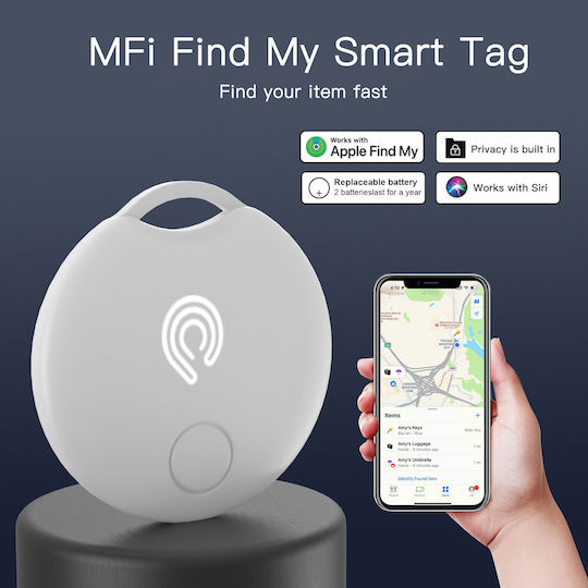 Hyperloq NeoTag Classic Apple Find My Λευκό