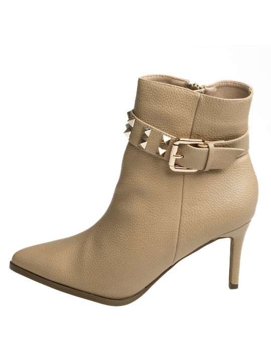 Menbur Women's Ankle Boots with High Heel Beige