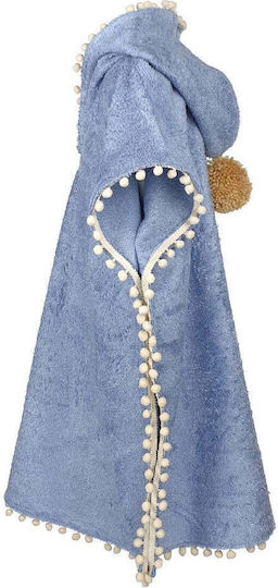 Designer's Cat Baby Poncho-Bademantel Kapuzen Light Blue