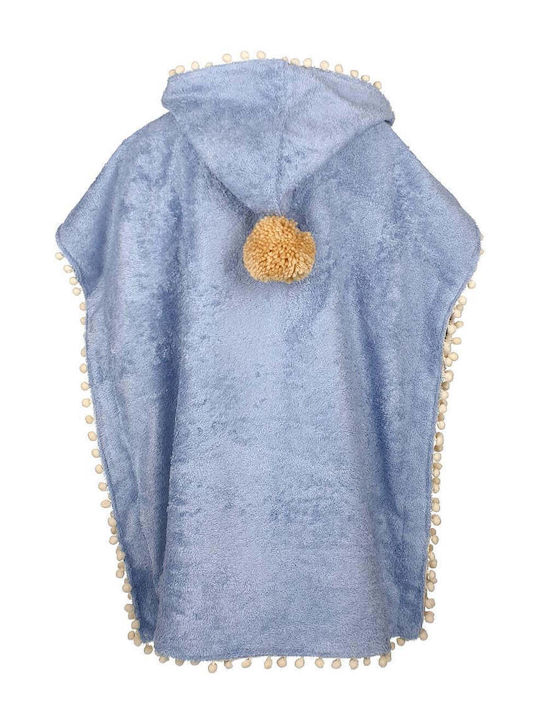 Designer's Cat Poncho-Bebeluș Cu glugă albastru deschis