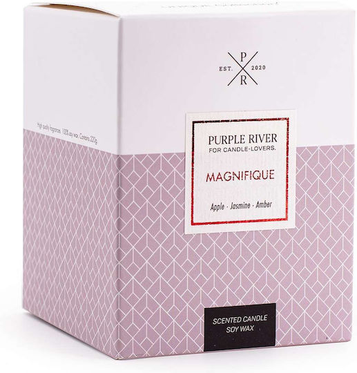 Purple River Aromatisches Soja-Kerze im Rosa Gefäß 220g