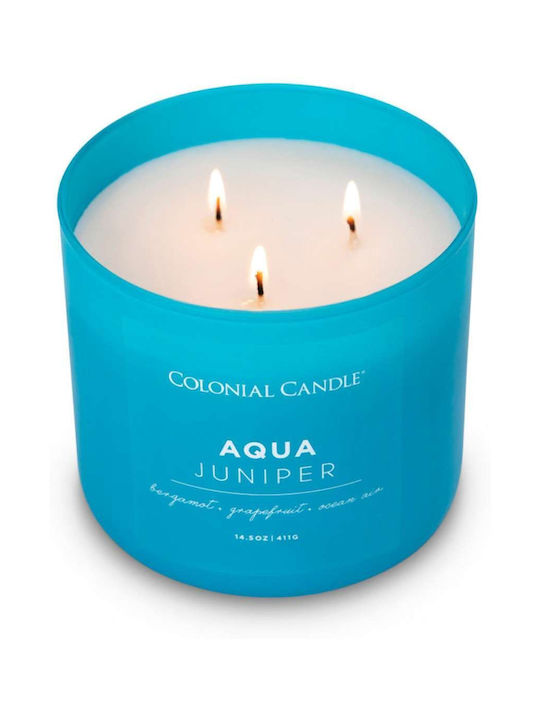 Colonial Candle Aromatisches Soja-Kerze im Türkis Gefäß 411g
