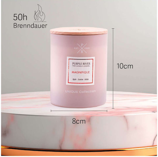 Purple River Aromatisches Soja-Kerze im Rosa Gefäß 220g