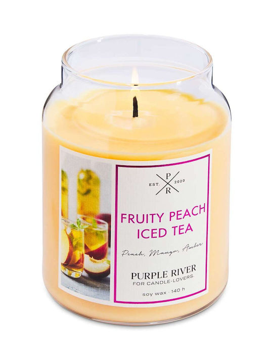 Aromatic Candle Fruity Peach Iced Tea A925 10x18cm 623gr Orange Purple River Soy Candle