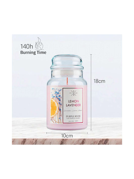 Aromatic Candle Lemon Lavender A916 10x18cm 623gr Pink Purple River Soy Candle
