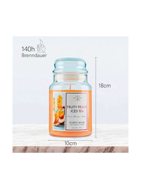 Aromatic Candle Fruity Peach Iced Tea A925 10x18cm 623gr Orange Purple River Soy Candle