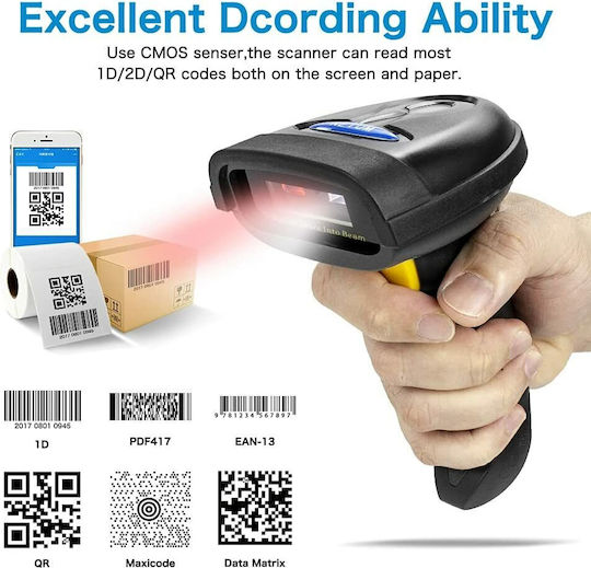 Netum Scanner portabil Wireless cu capacitate de citire a codurilor de bare 2D și QR