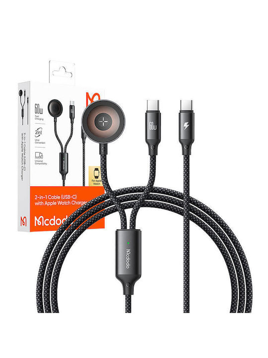 Mcdodo Ca-2200 2-in-1 USB-C Kabel + Apple Watch Ladegerät 60W 1,2m
