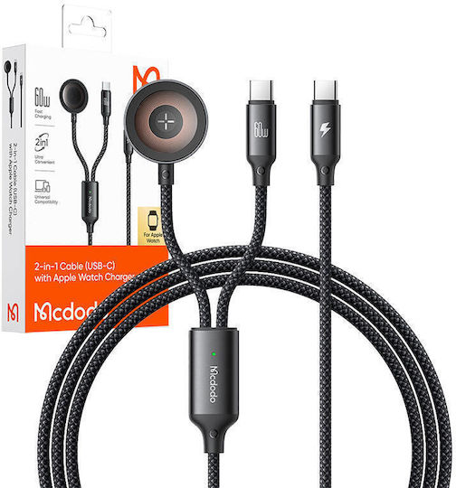 Mcdodo Ca-2200 2-in-1 Usb-c Cable + Apple Watch Charger 60w 1.2m