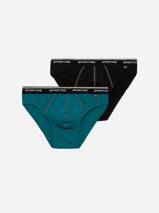 Minerva Men's Briefs 2Pack Green/Black