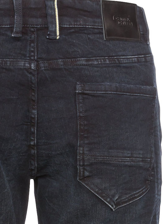 Men's Jeans Pants Elastic with Slim Fit Dark Blue