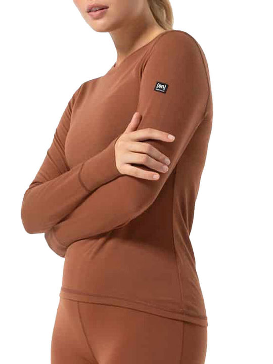 Super.Natural Bluza termica pentru femei cu maneci lungi Maro