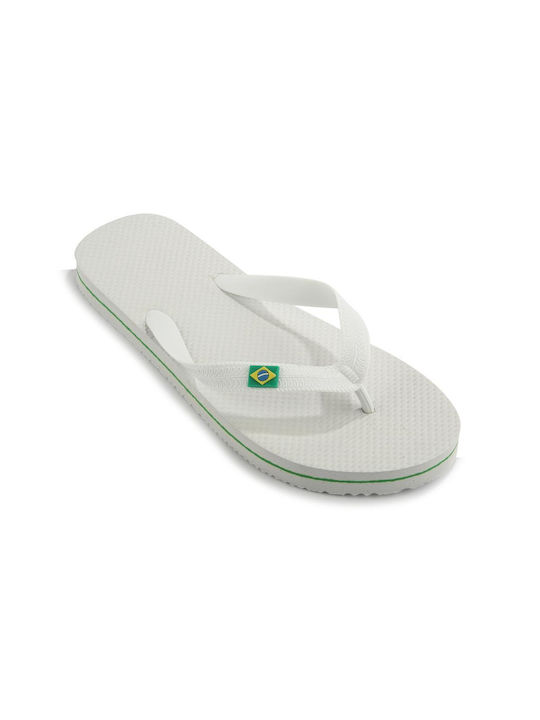 Fshoes Men's Flip Flops White