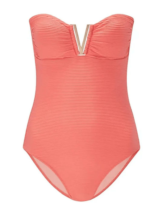 Strapless Ολόσωμο Μαγιό Πορτοκαλί