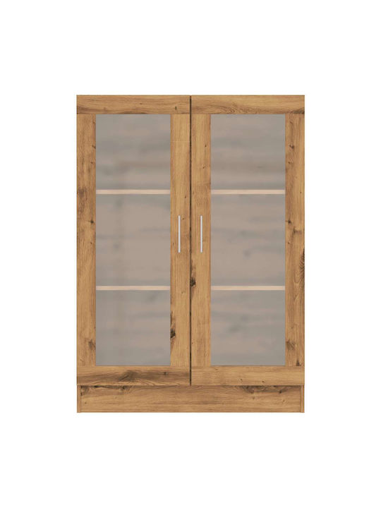 Висулка Витрина за хол от ПДЧ със Стъкло Кафяв 82.5x30.5x115см