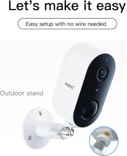 Arenti GO1 IP Камера за наблюдение Wi-Fi Full HD 1080p Водоустойчива с Двупосочна Комуникация и Обектив 2.4мм