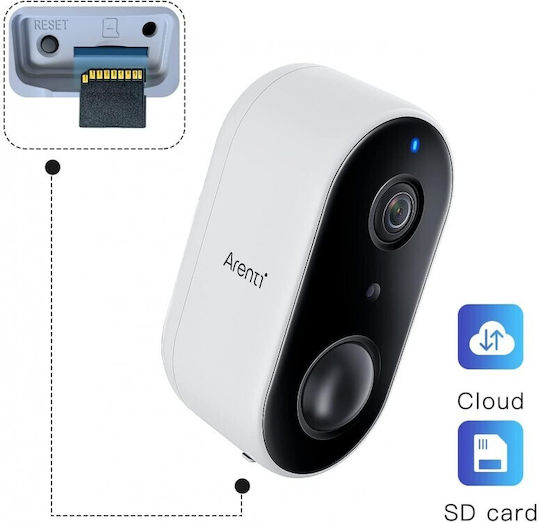 Arenti GO1 IP Камера за наблюдение Wi-Fi Full HD 1080p Водоустойчива с Двупосочна Комуникация и Обектив 2.4мм