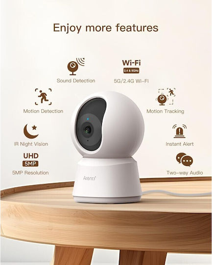 Arenti P2F IP Κάμερα Παρακολούθησης Wi-Fi Full HD+ 5MP με Αμφίδρομη Επικοινωνία