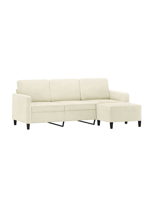 Dreisitzer Sofa Samt Beige 198x77x80cm