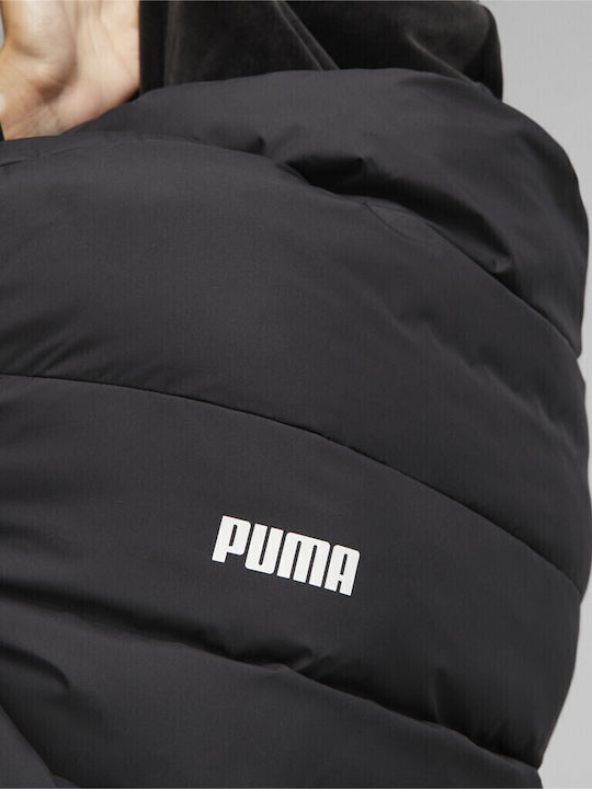 Κοντό Γυναικείο Puffer Μπουφάν για Χειμώνα Μαύρο
