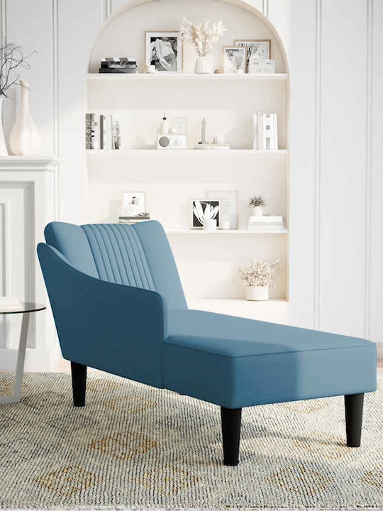 Șezlong Modern Din Catifea Albastru 140x56x66cm 4009791