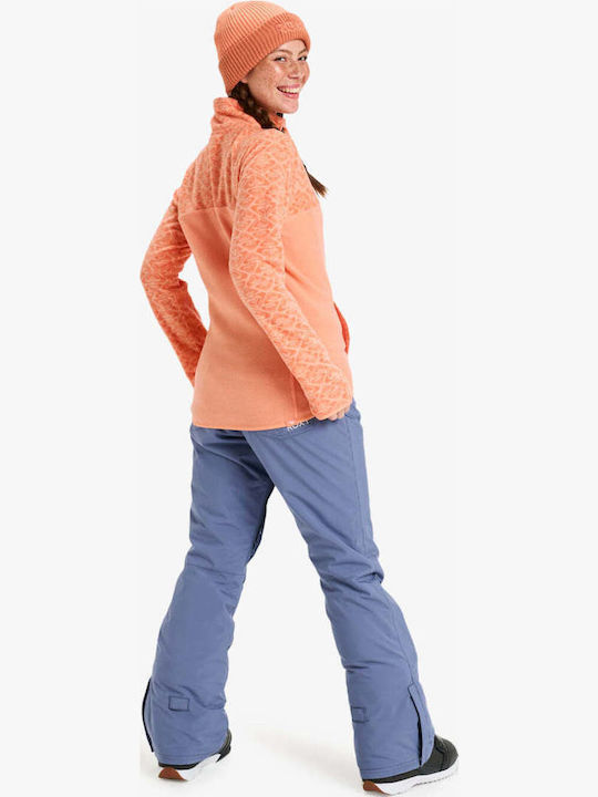 Sayna Women's Fleece Blouse Long Sleeve with Zipper Peach Pink
