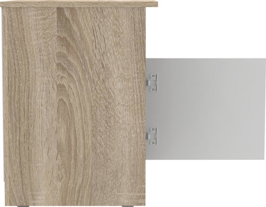 Bedside Table Galdi Wooden Beige 40x45x60cm