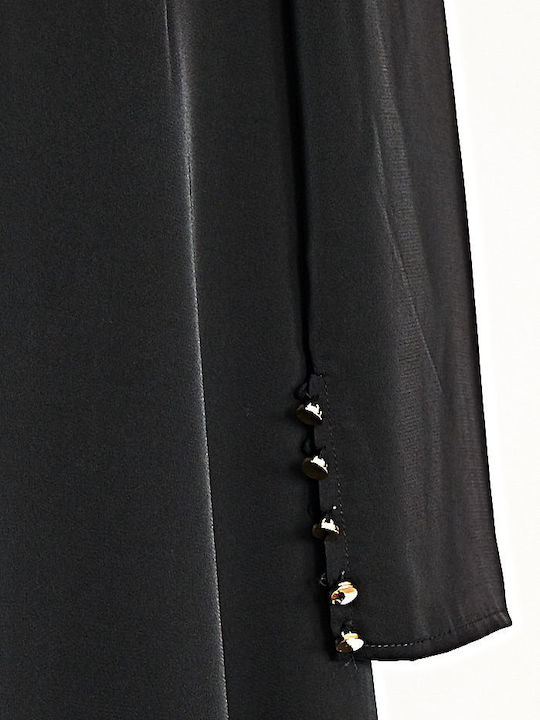 Maxi Abendkleid Drapiert Black