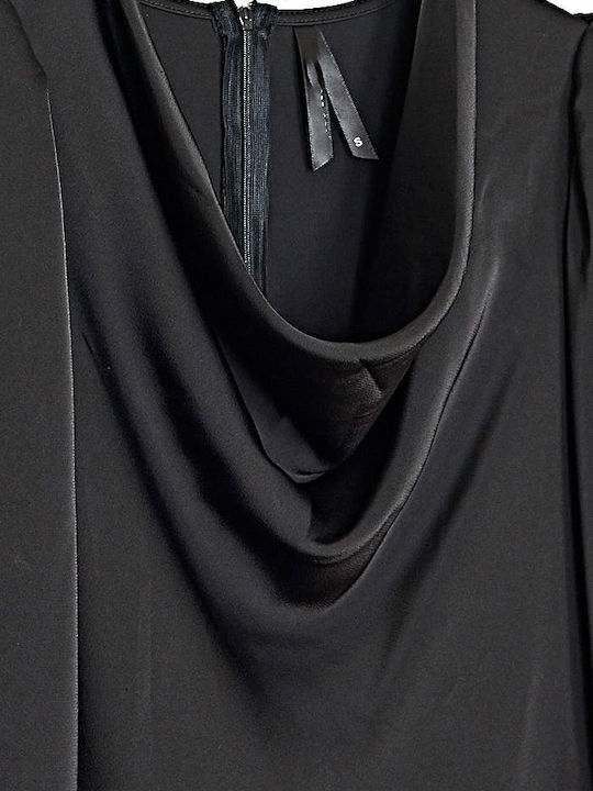 Maxi Abendkleid Drapiert Black