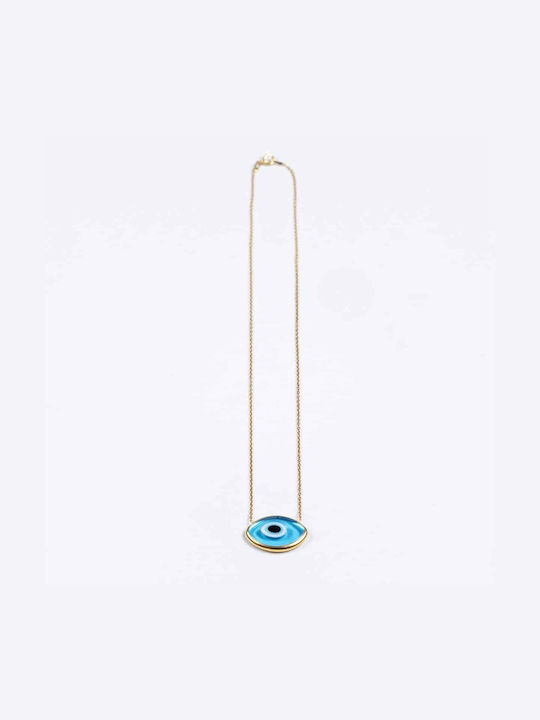 Cuoro Charm Eye from Gold Plated Silver Light Blue