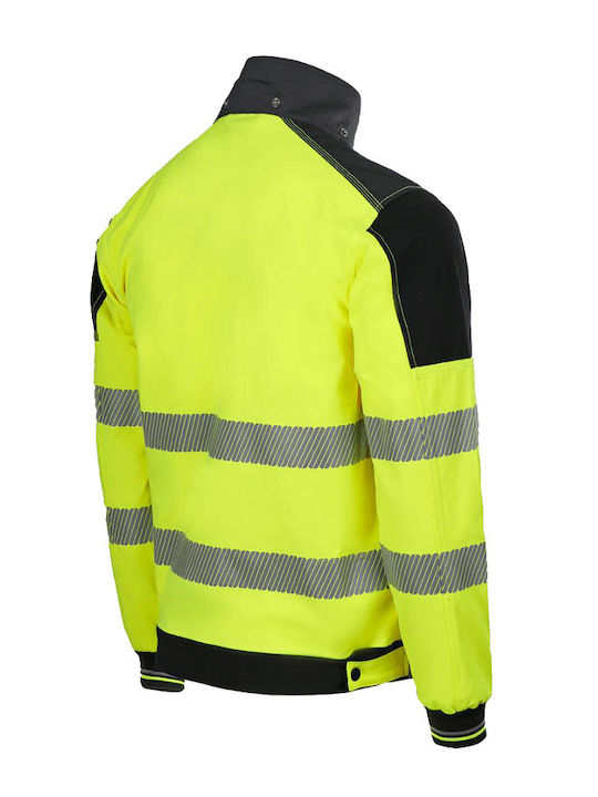 Stenso Hv 4stretch Work Jacket Reflective with Detachable Hood Yellow