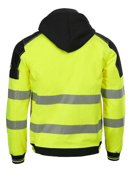 Stenso Hv 4stretch Work Jacket Reflective with Detachable Hood Yellow