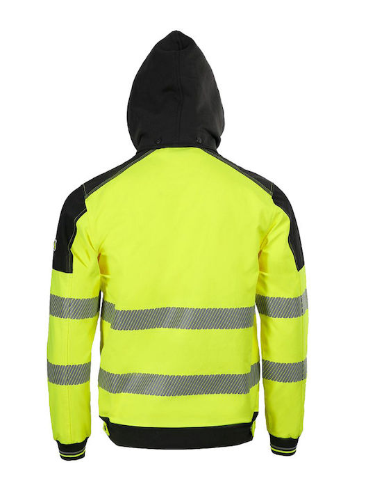 Stenso Hv 4stretch Work Jacket Reflective with Detachable Hood Yellow
