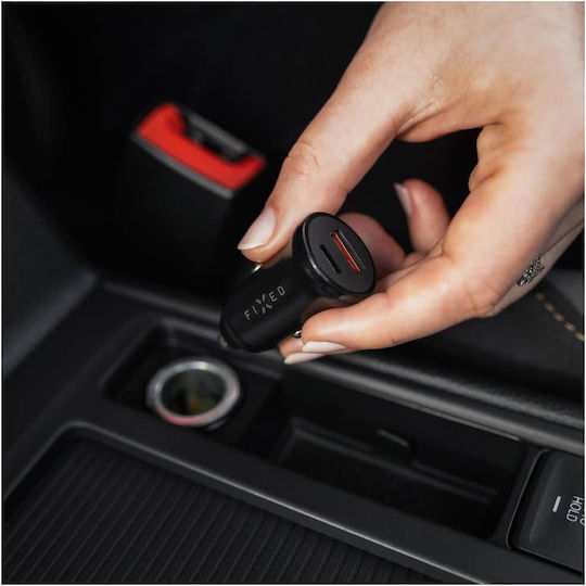 Fixed Auto-Ladegerät 20W mit Anschlüssen 1xUSB-A 1xUSB-C Schwarz Farbe
