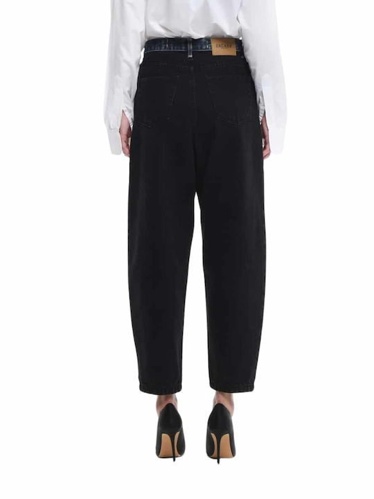 Sac & Co High Waist Women's Jean Trousers Black