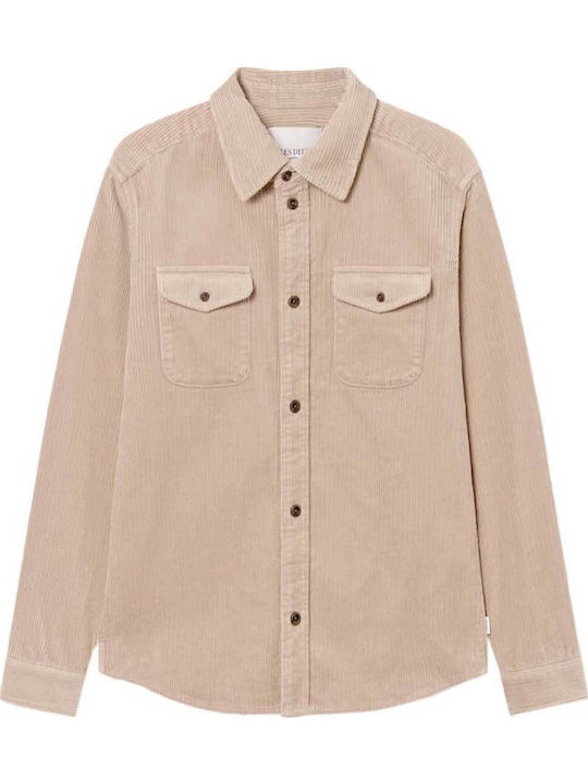 Langärmeliges Zeichenfolge Overshirt Hell Desert Sand