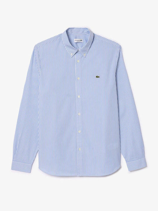 Long-sleeved Cotton Shirt Striped White
