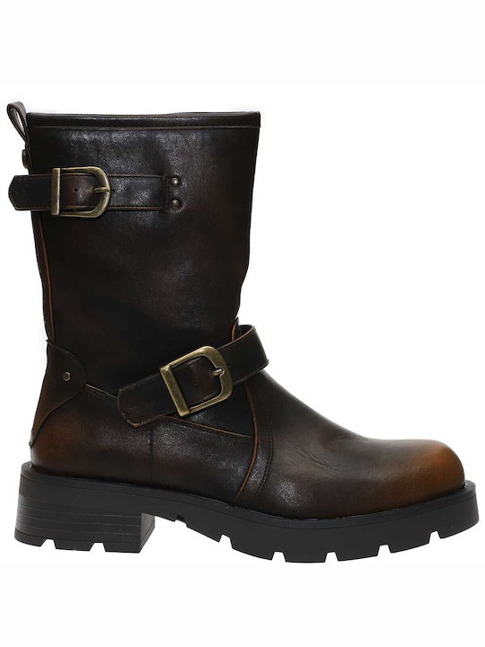 Envie Shoes Biker Boots Brown E12-20319-28