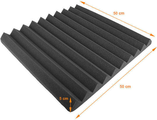 DNA Inc 12 Audio Treatment Panels (12 Pieces) Wedge Design 50cm x 50cm x 50mm Gray Color