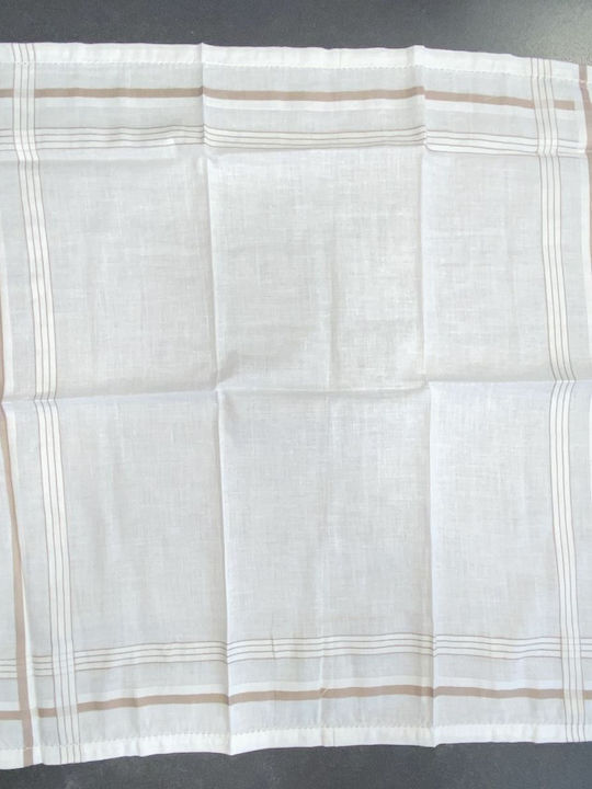 Attica Μαντήλι Ανδρών 100% Cotton Art.at-44 Λευκο-καρω