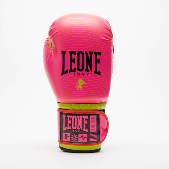 Leone 1947 Boxhandschuhe aus Synthetikleder für Kampf Rosa