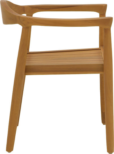 Outdoor Armchair Wooden Ganny Natural Shade 59x56x71cm