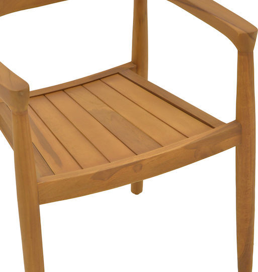 Outdoor Armchair Wooden Ganny Natural Shade 59x56x71cm