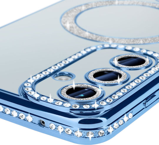 Avizar Diamond Case Samsung Galaxy A55 Magsafe Around Strass Light Blue