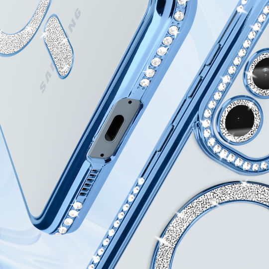 Avizar Diamond Case Samsung Galaxy A55 Magsafe Around Strass Light Blue