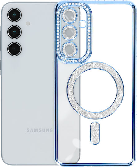 Avizar Diamond Case Samsung Galaxy A55 Magsafe Around Strass Light Blue