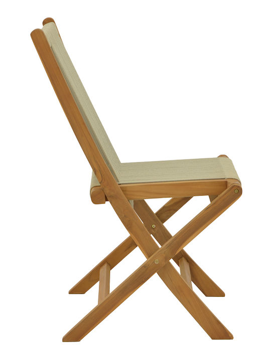 Outdoor Chair Wooden Banou Natural Shade 51.5x58x88cm