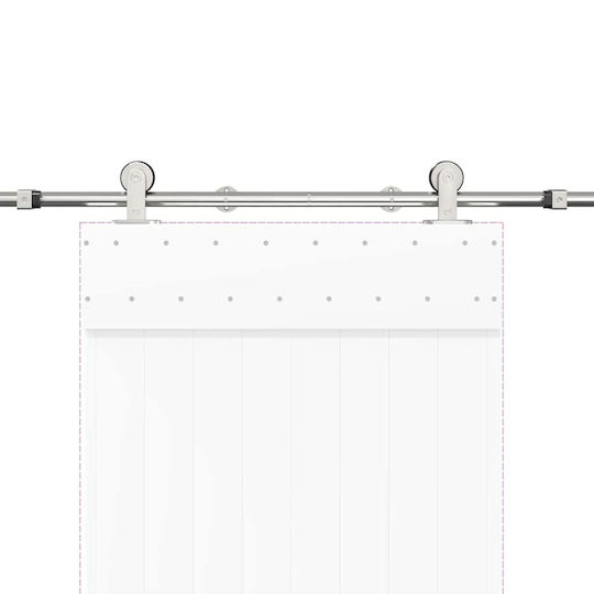 vidaXL Sliding Door Mechanism for Middle Door 183cm Silver